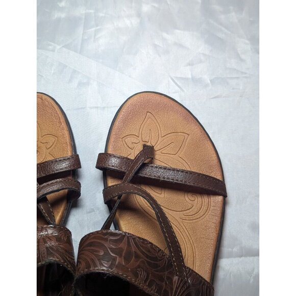 BOC Born Concept Sandals Womens 8M Thong Flats Slingback Brown Faux Leather - Picture 8 of 16